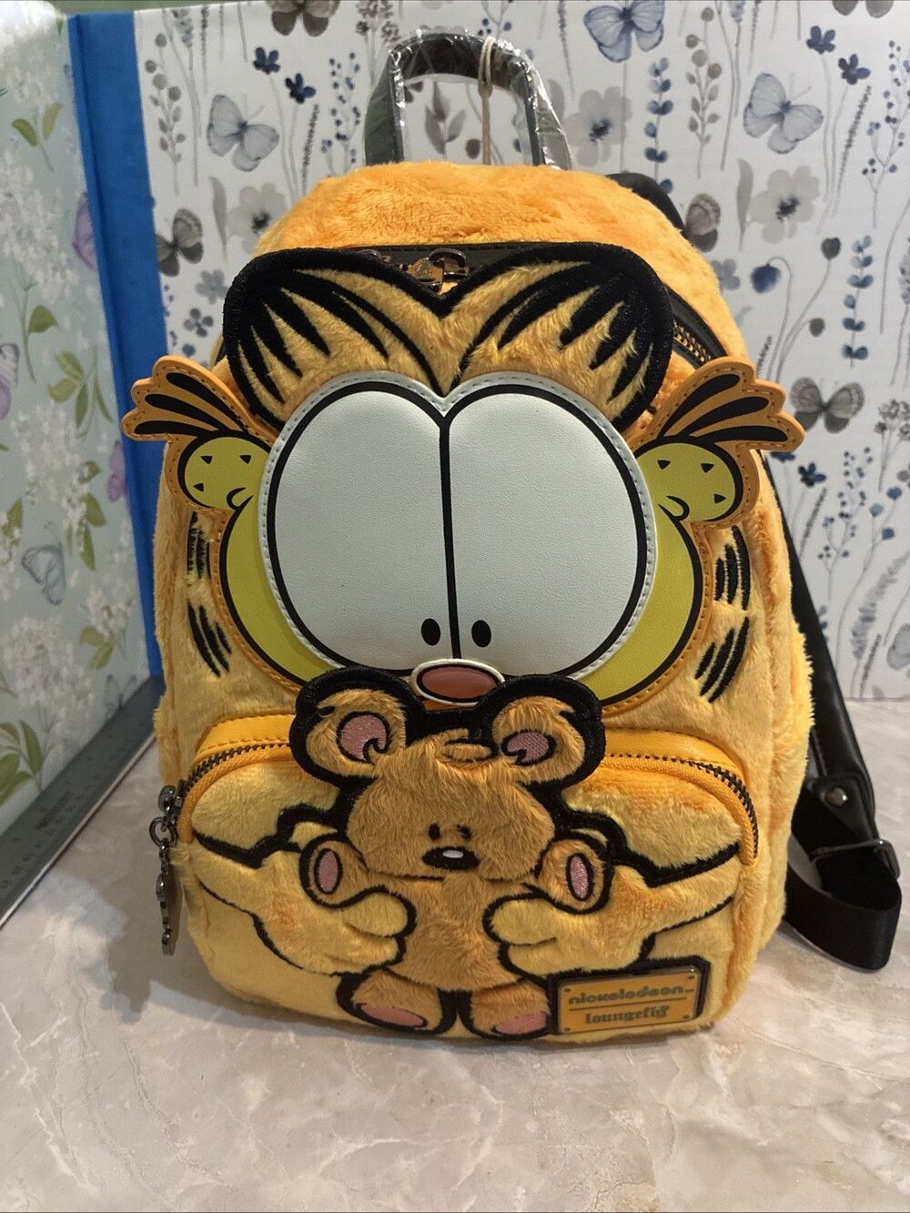 Loungefly Orange Garfield Plush Crossbody Backpack
